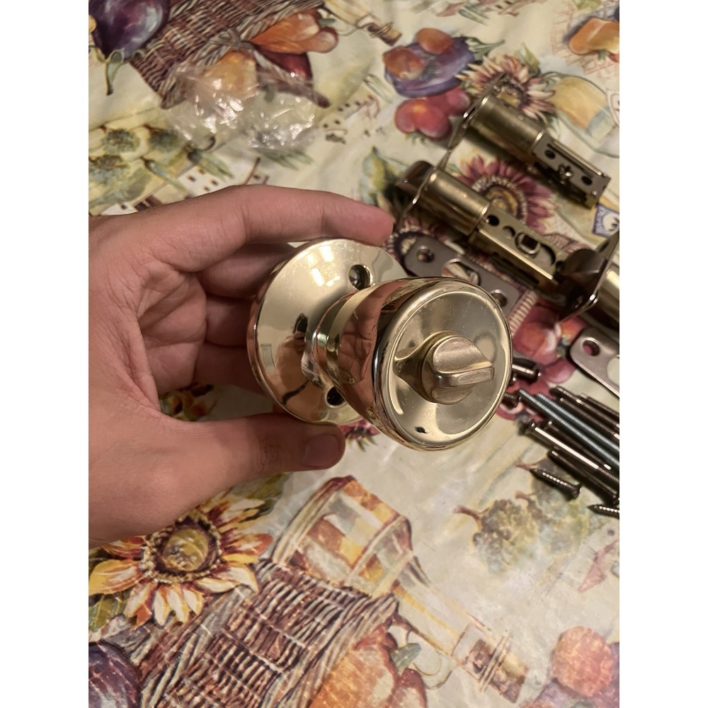Assortment of Brass plated Door Knobs and Handles with Hardware for Interior MCM - Picture 7 of 15